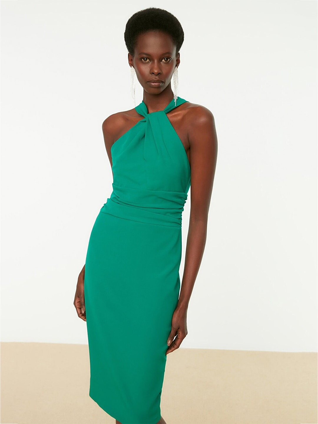 

Trendyol Stylized Halter Neck Sheath Dress, Green