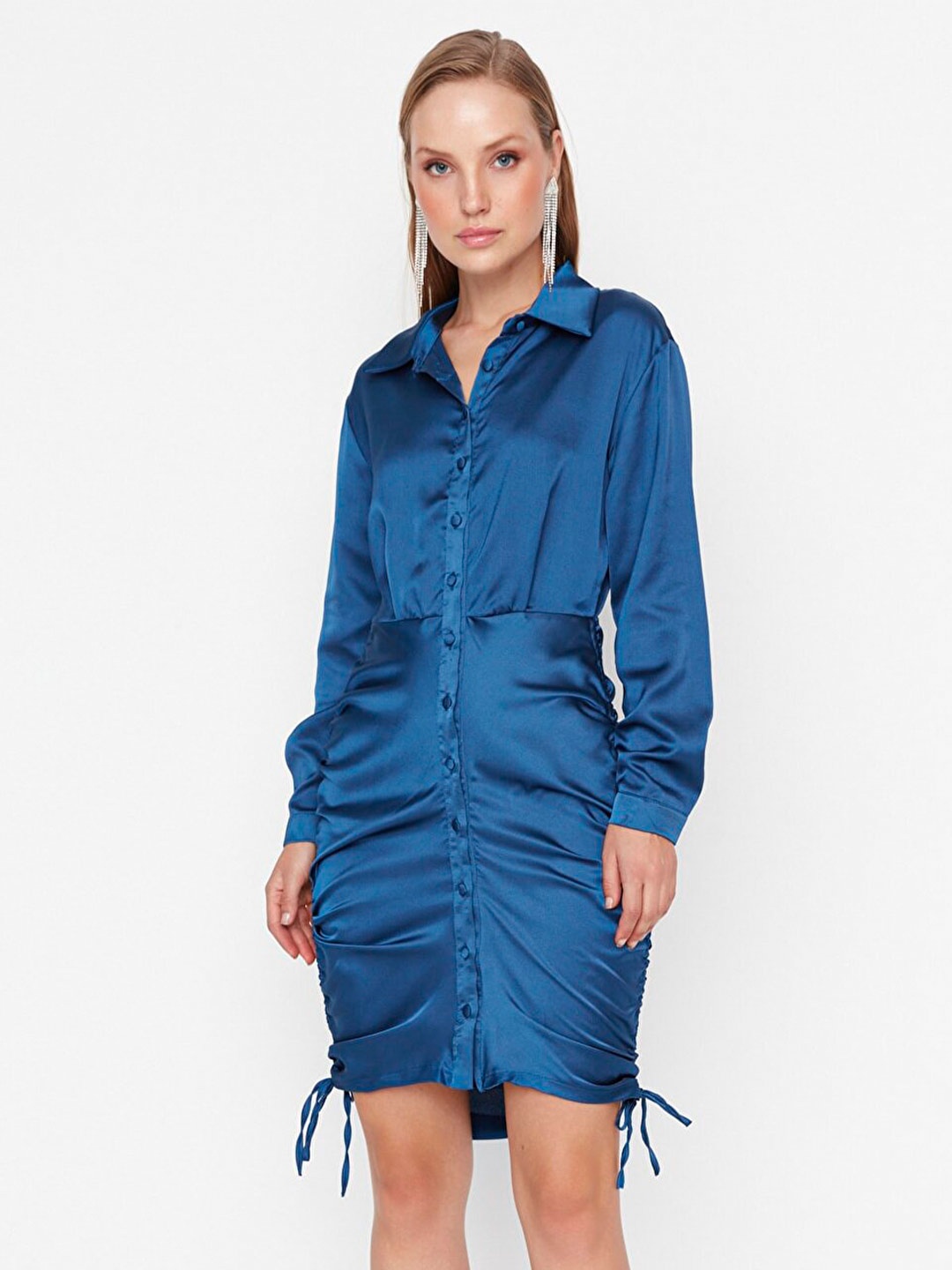 

Trendyol Above Knee Shirt Dress, Blue