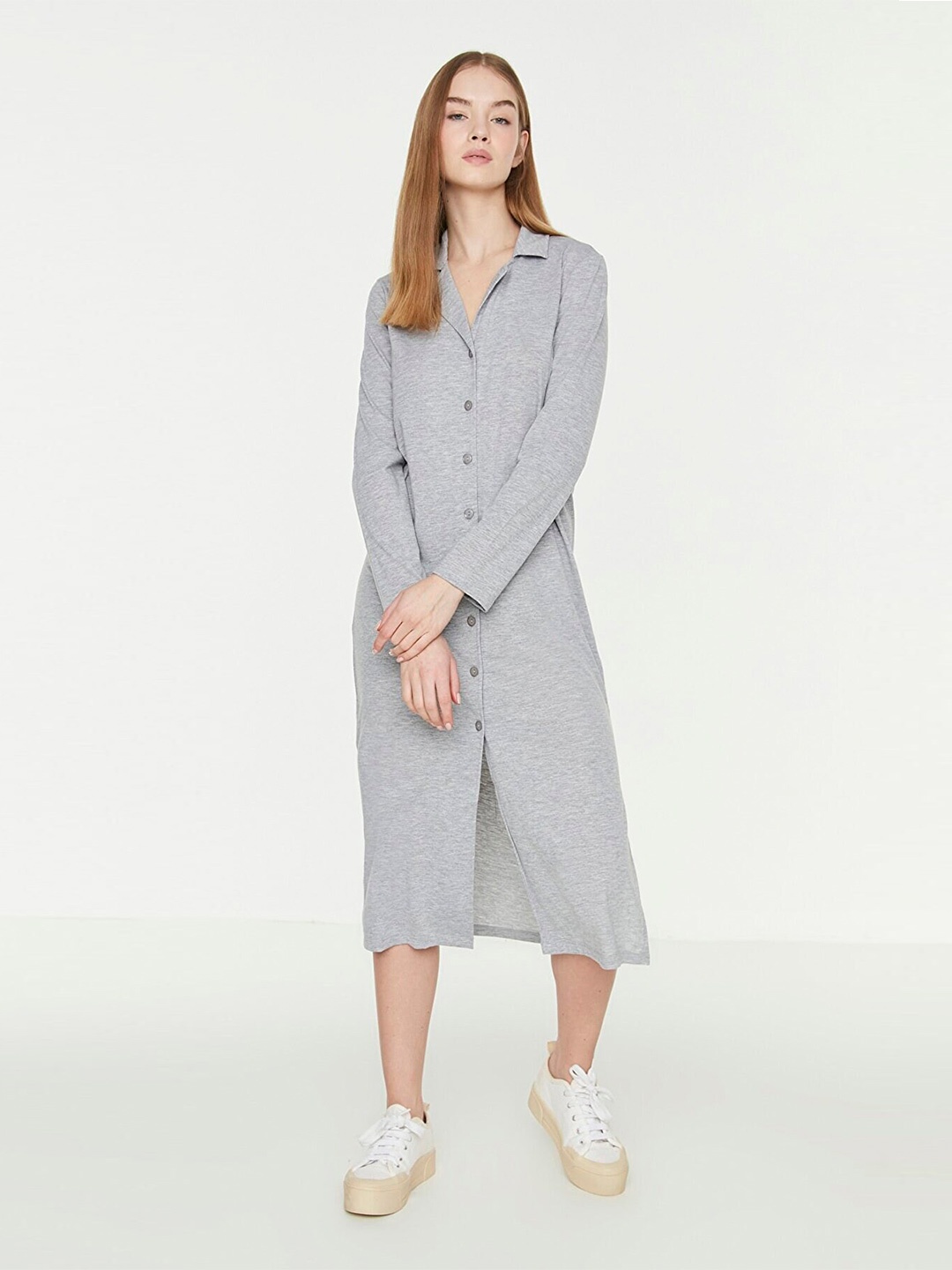 

Trendyol Shirt Midi Dress, Grey