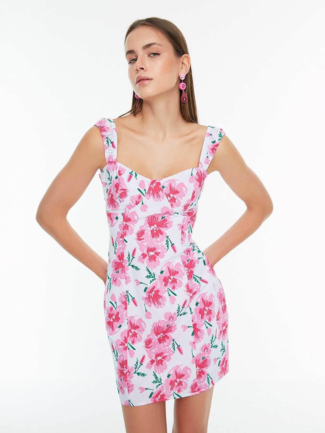 

Trendyol Floral Bodycon Dress, Pink