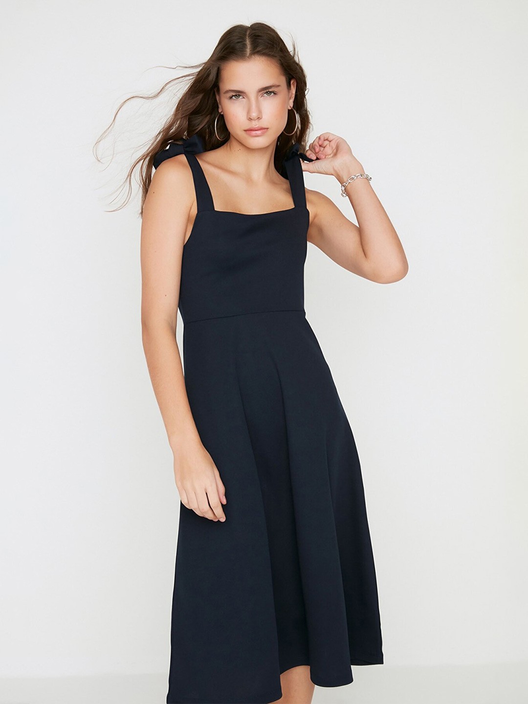 

Trendyol Square Neck Dress, Black
