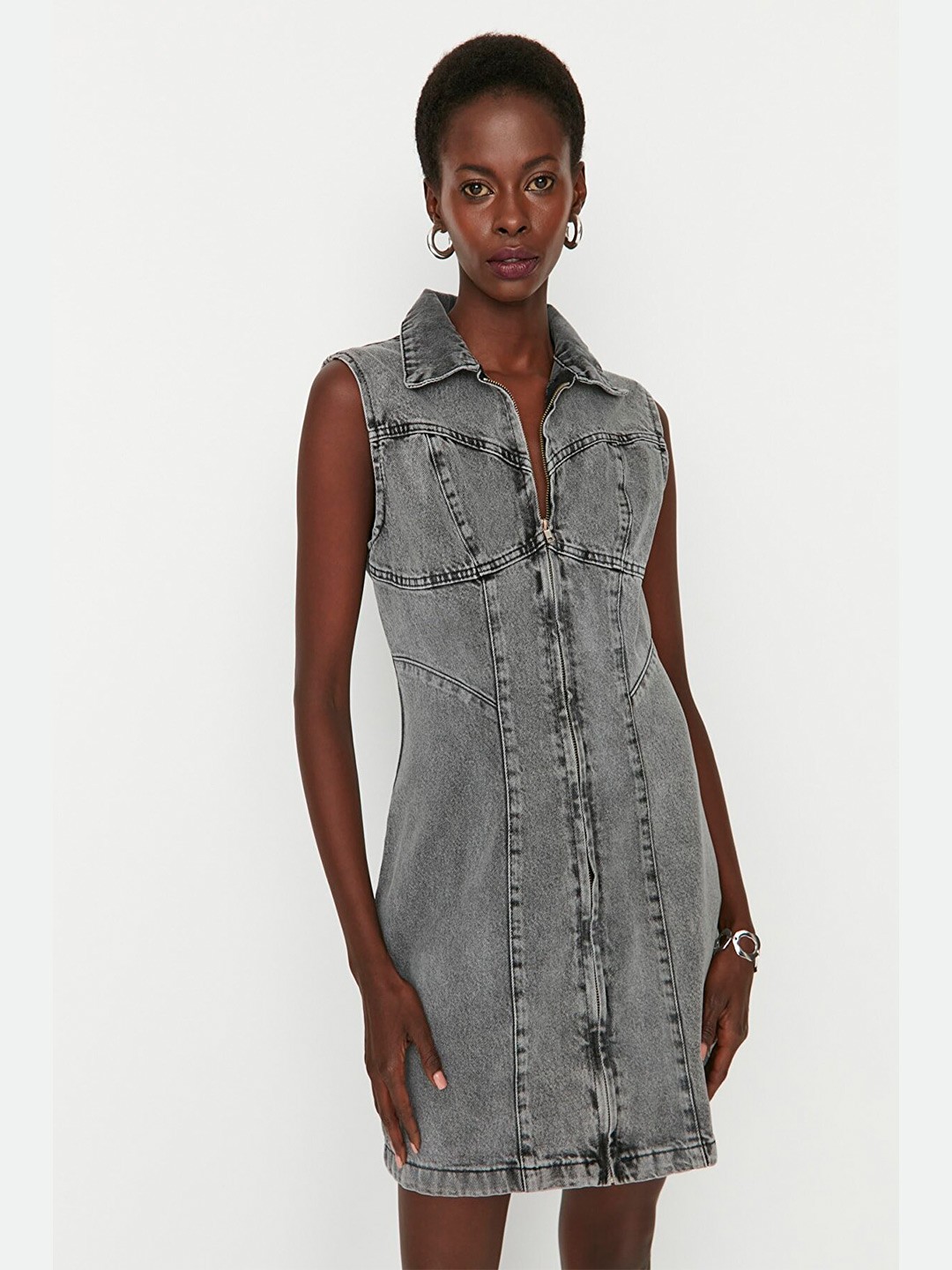 

Trendyol Shirt Cotton Dress, Charcoal
