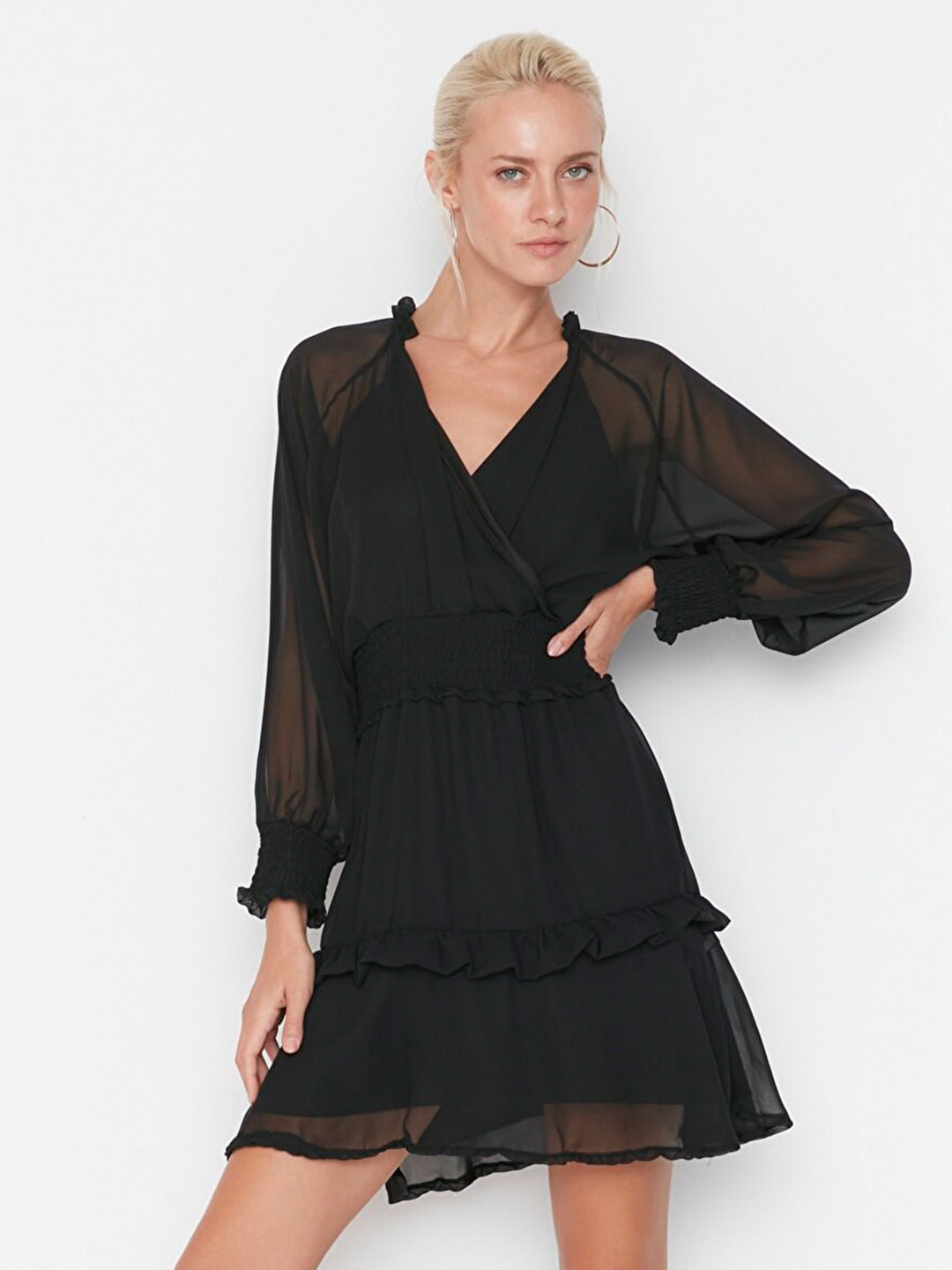 

Trendyol V-Neck Mini Dress, Black