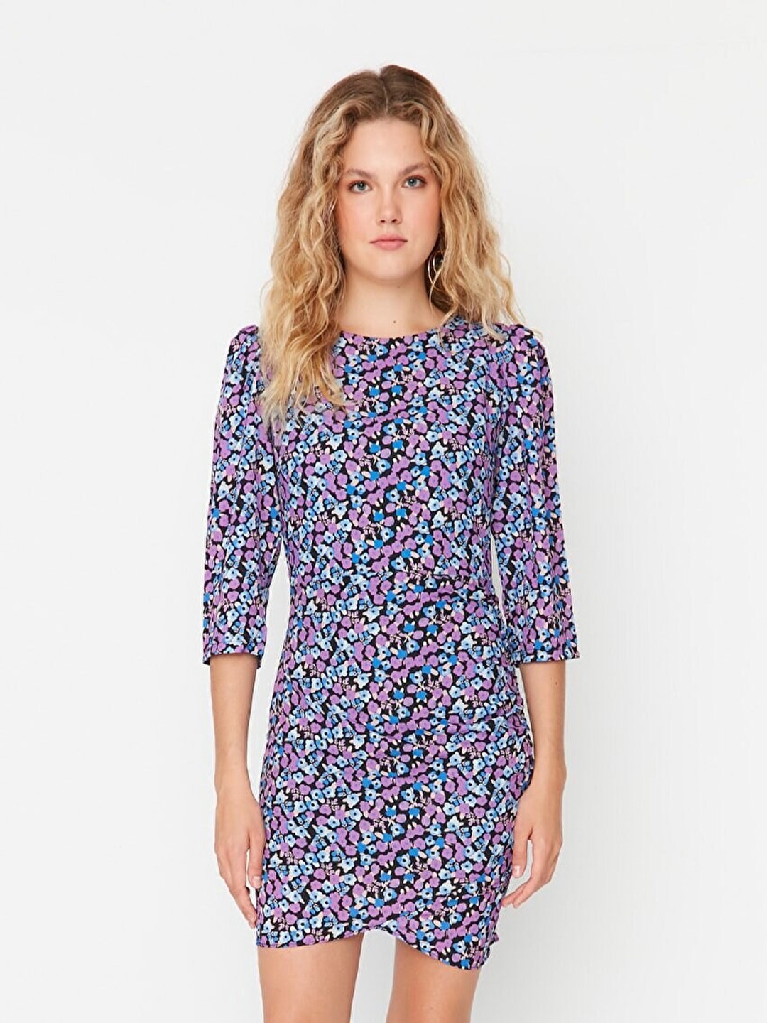 

Trendyol Printed Sheath Mini Dress, Purple
