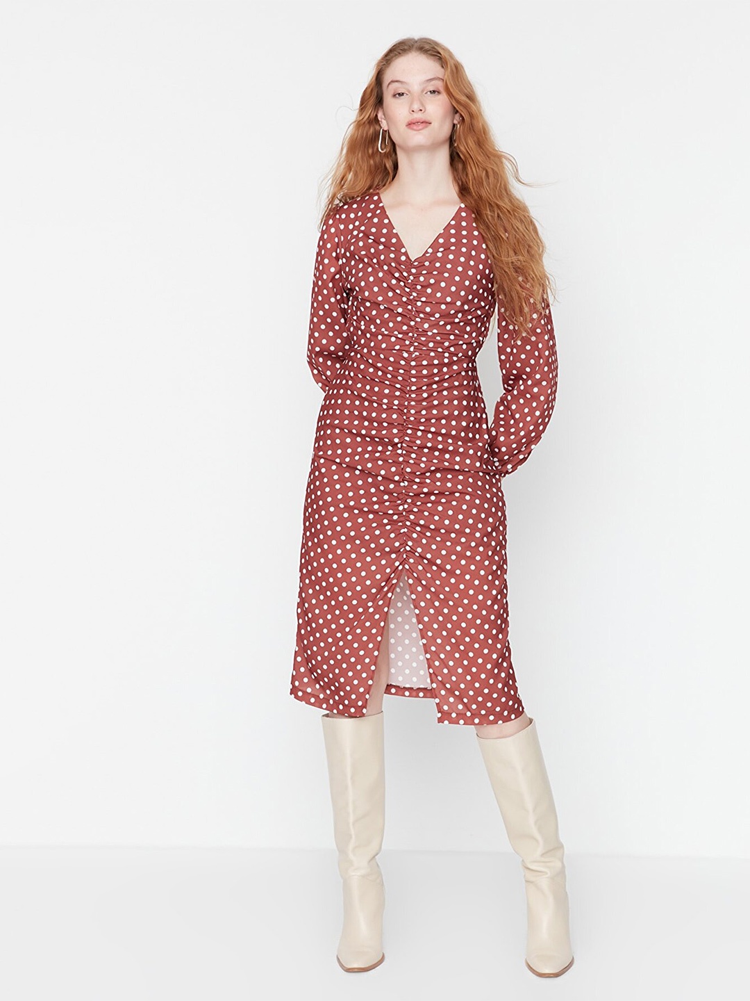 

Trendyol Midi Dress, Brown