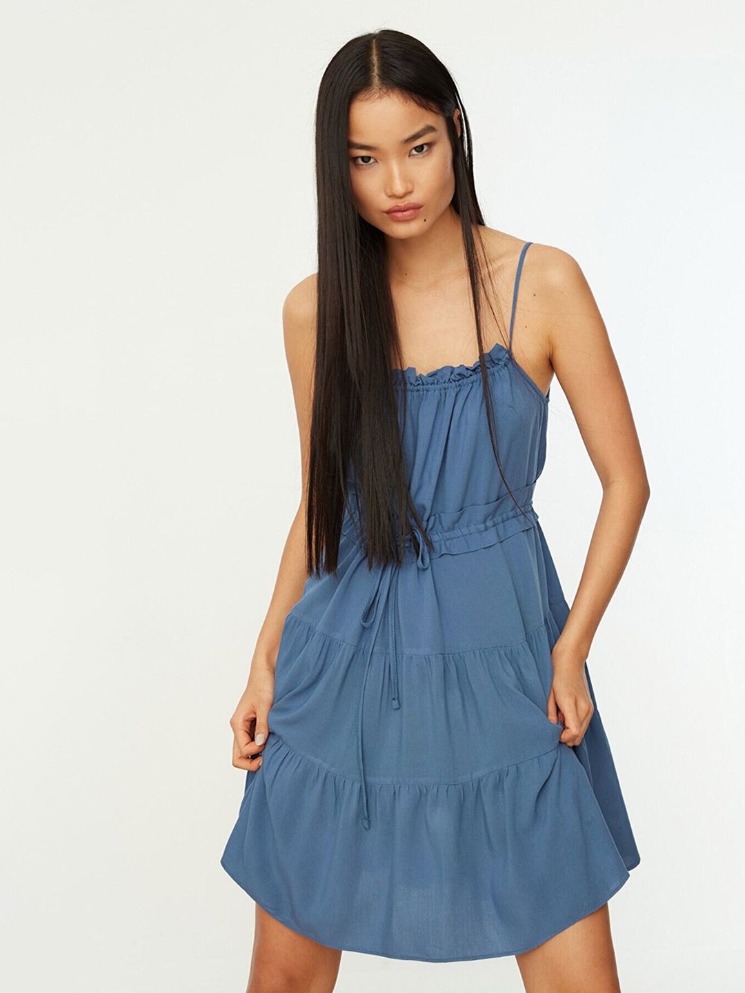 

Trendyol Tiered A-Line Dress, Blue