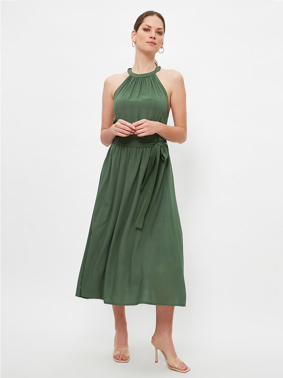 

Trendyol Halter Neck Midi Dress, Green