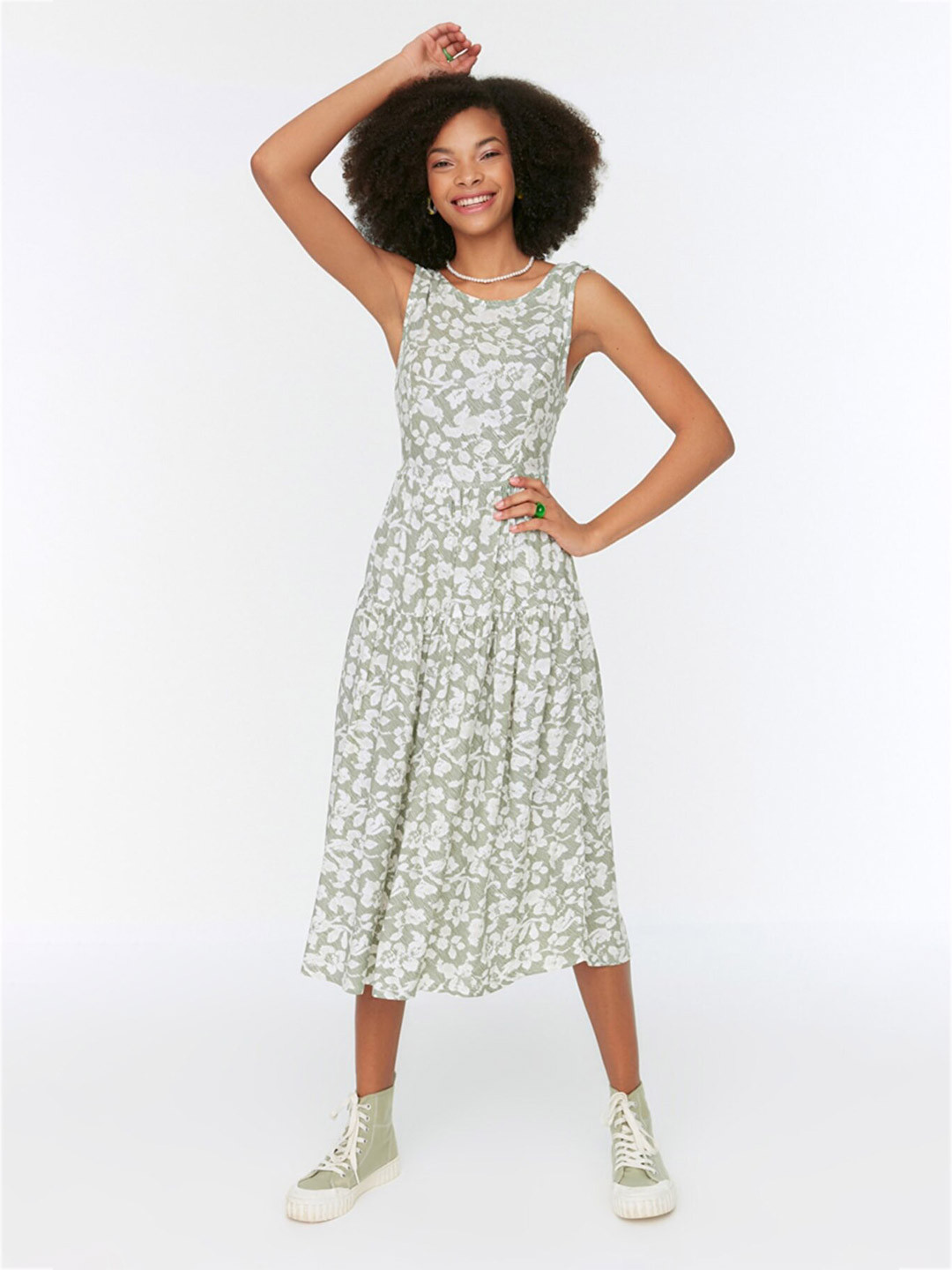 

Trendyol Floral Midi Dress, Green