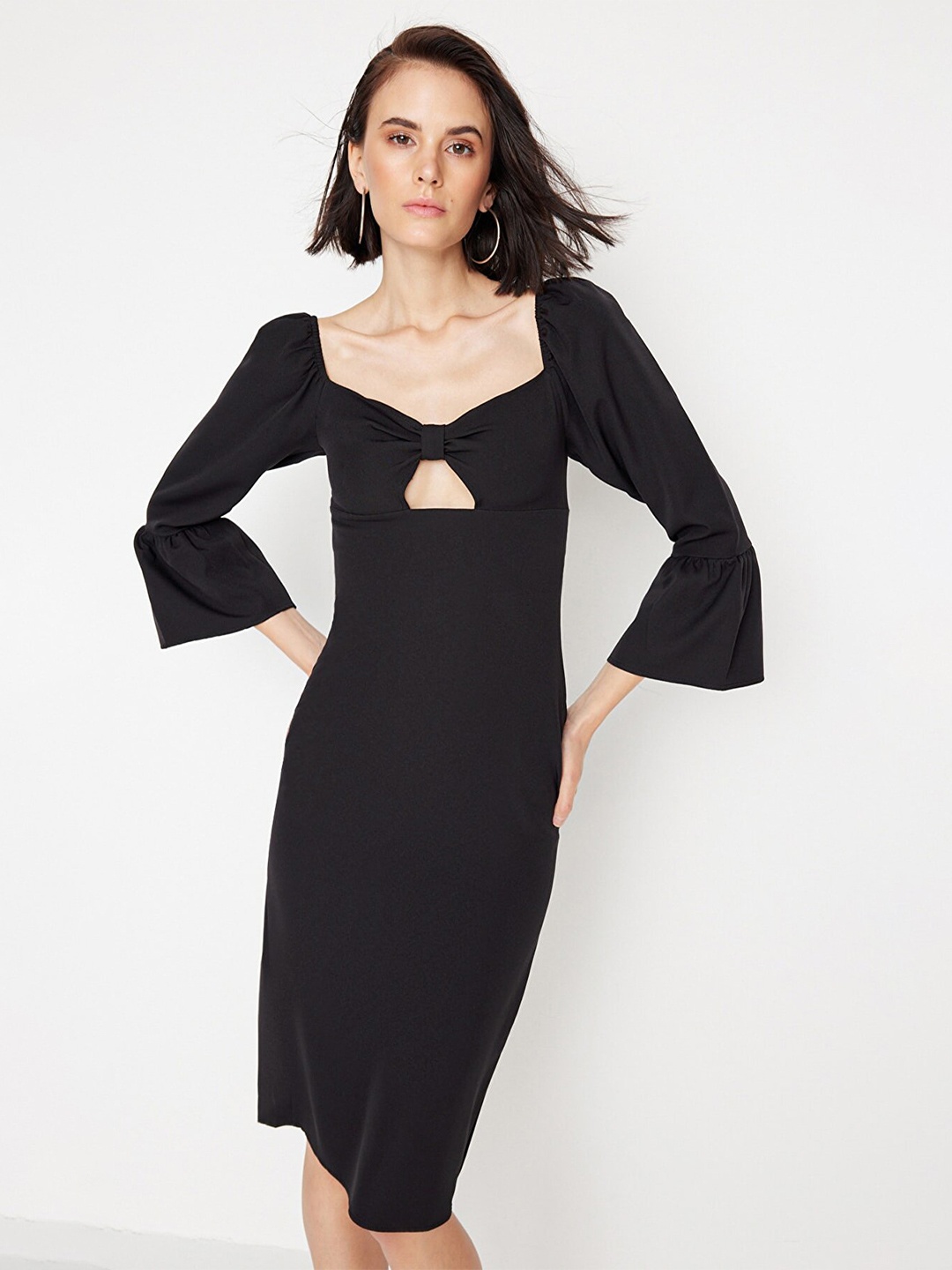 

Trendyol Sweetheart Neck Sheath Dress, Black