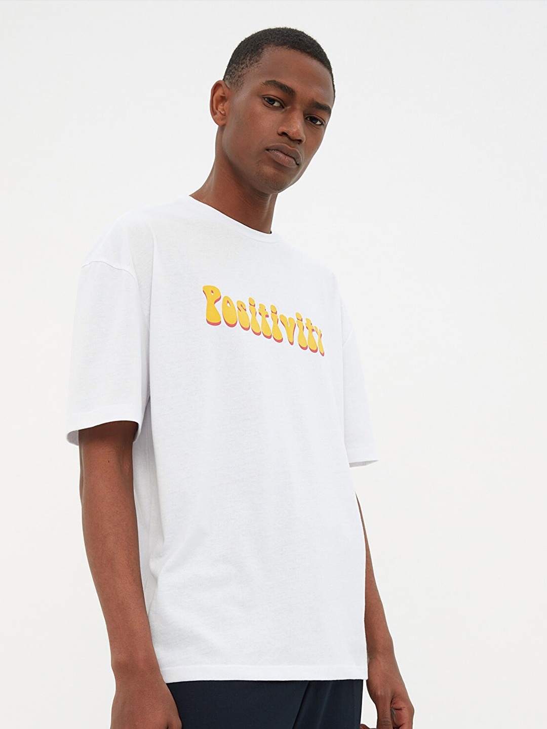 

Trendyol Men Typography Printed T-shirt, White