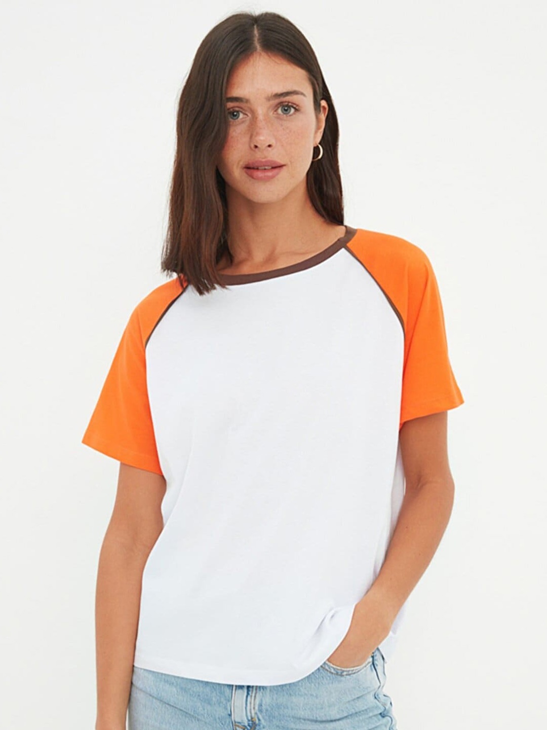 

Trendyol Women Raglan Sleeve Cotton T-shirt, White