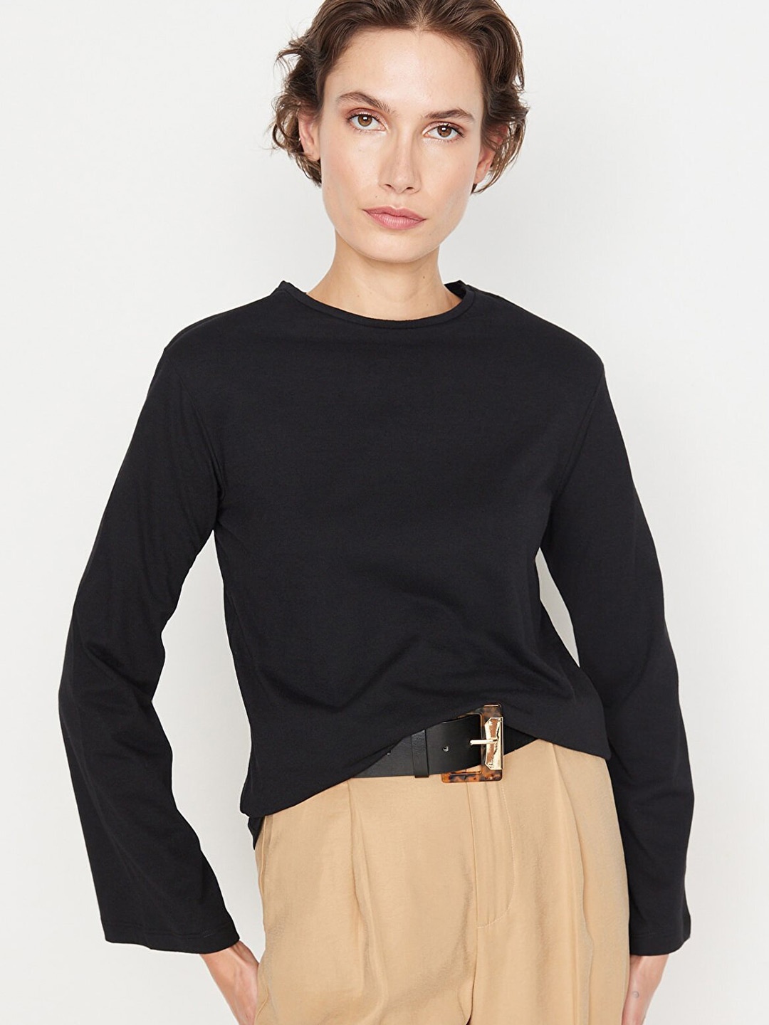 

Trendyol Women Cotton T-shirt, Black