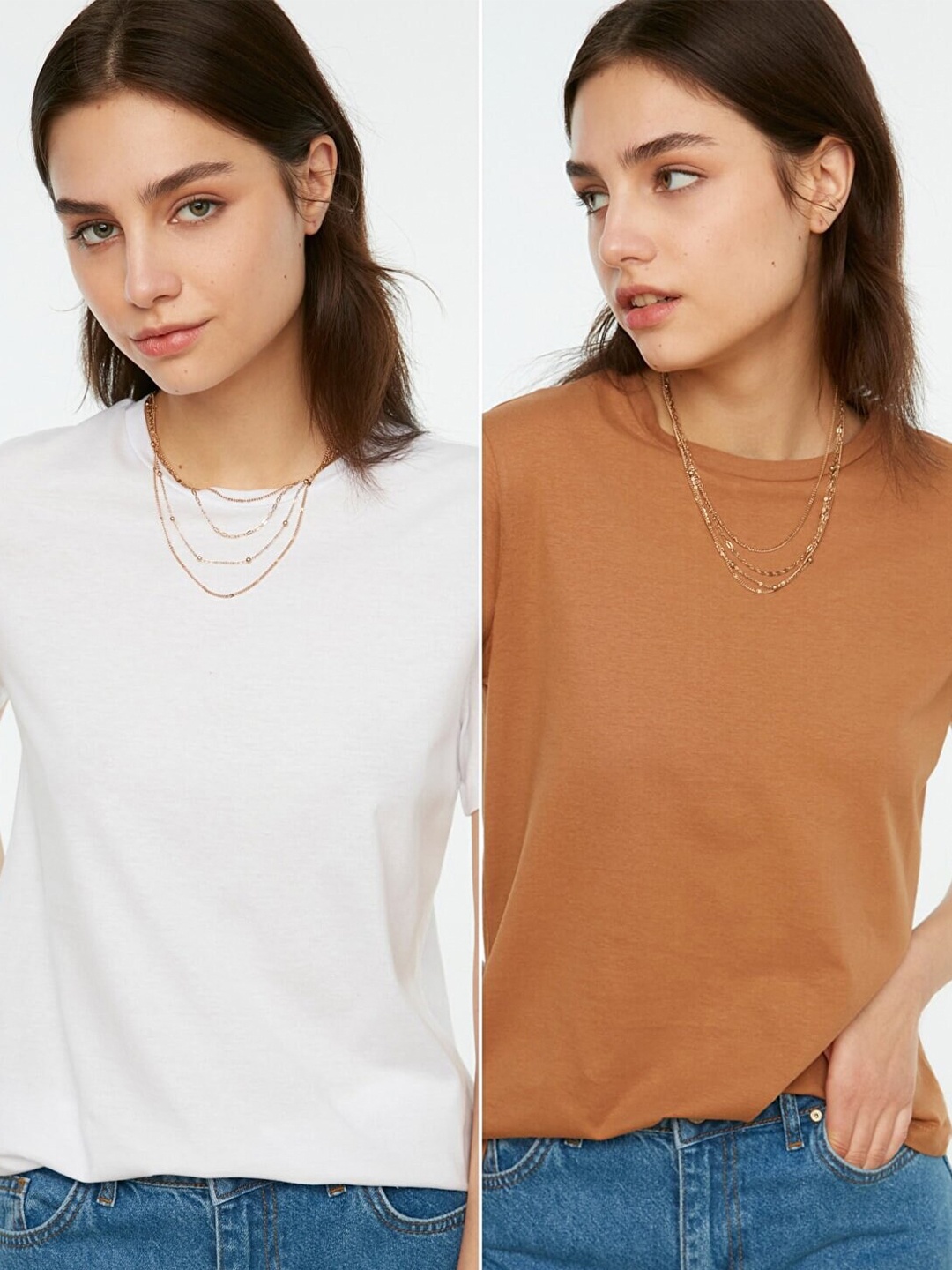 

Trendyol Women Round Neck Pure Cotton T-shirt, White
