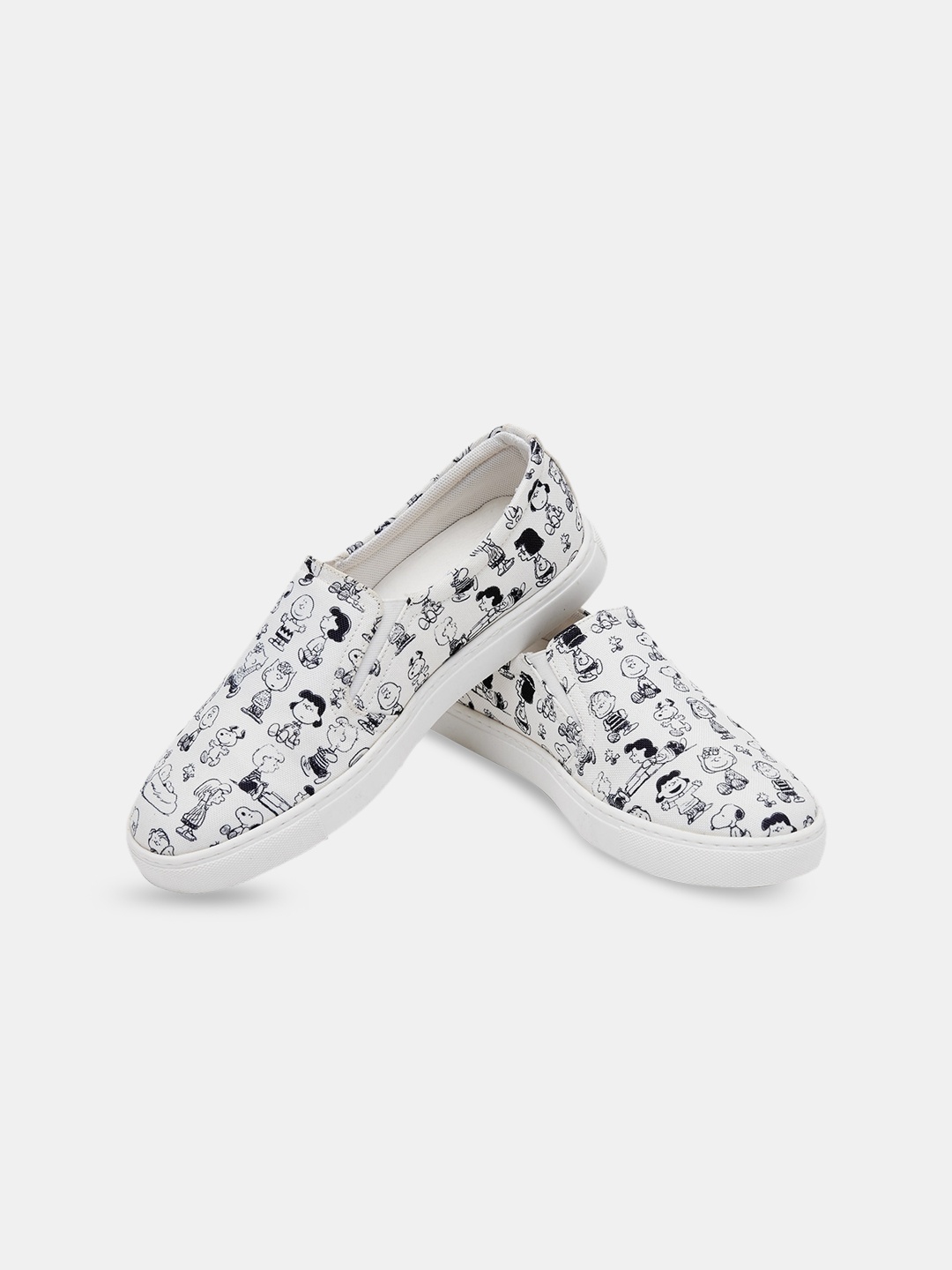 

The Souled Store Women Peanuts Printed Slip-On Sneakers, White