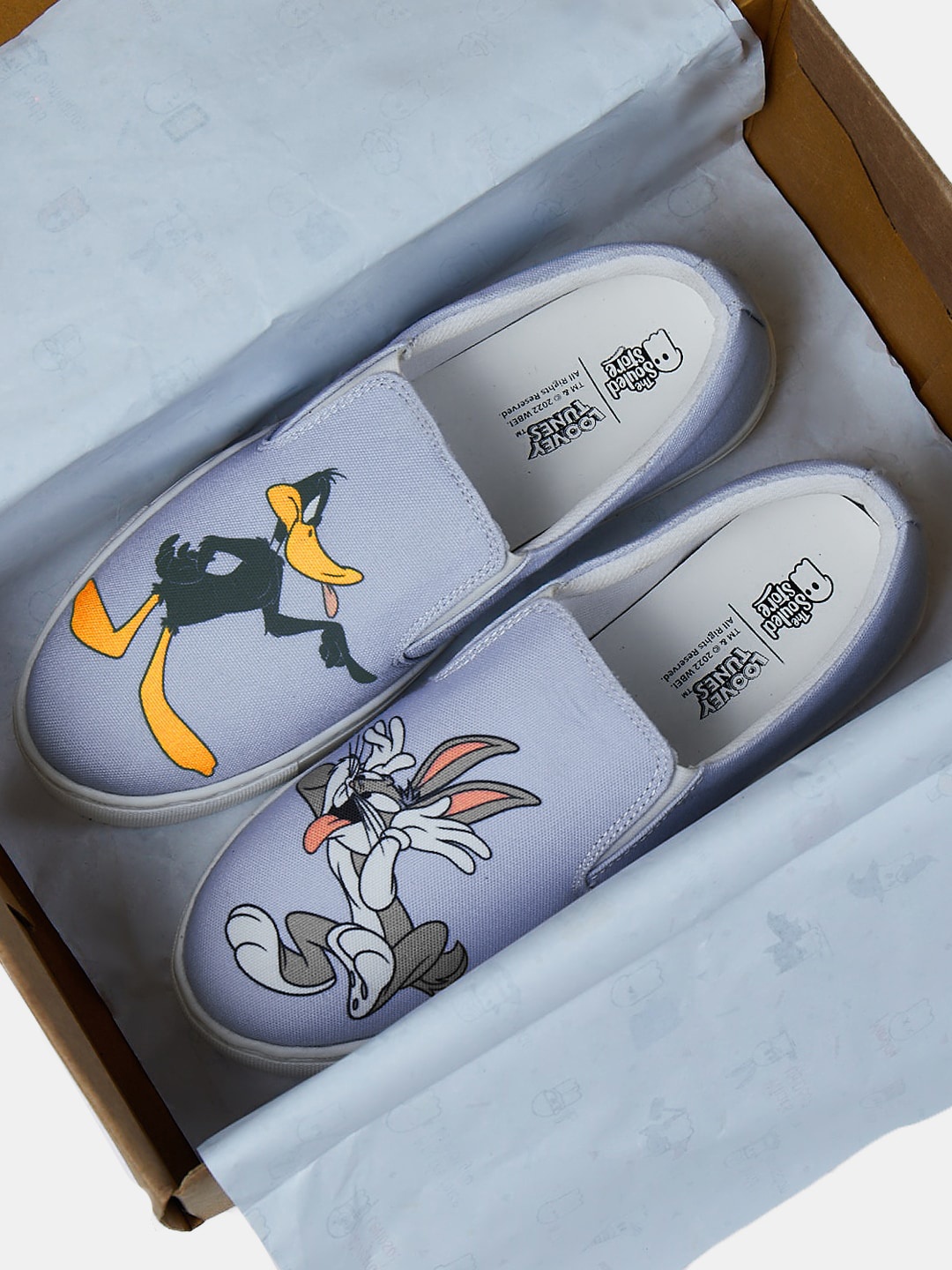 

The Souled Store Women Looney Tunes Printed Slip-On Sneakers, Blue