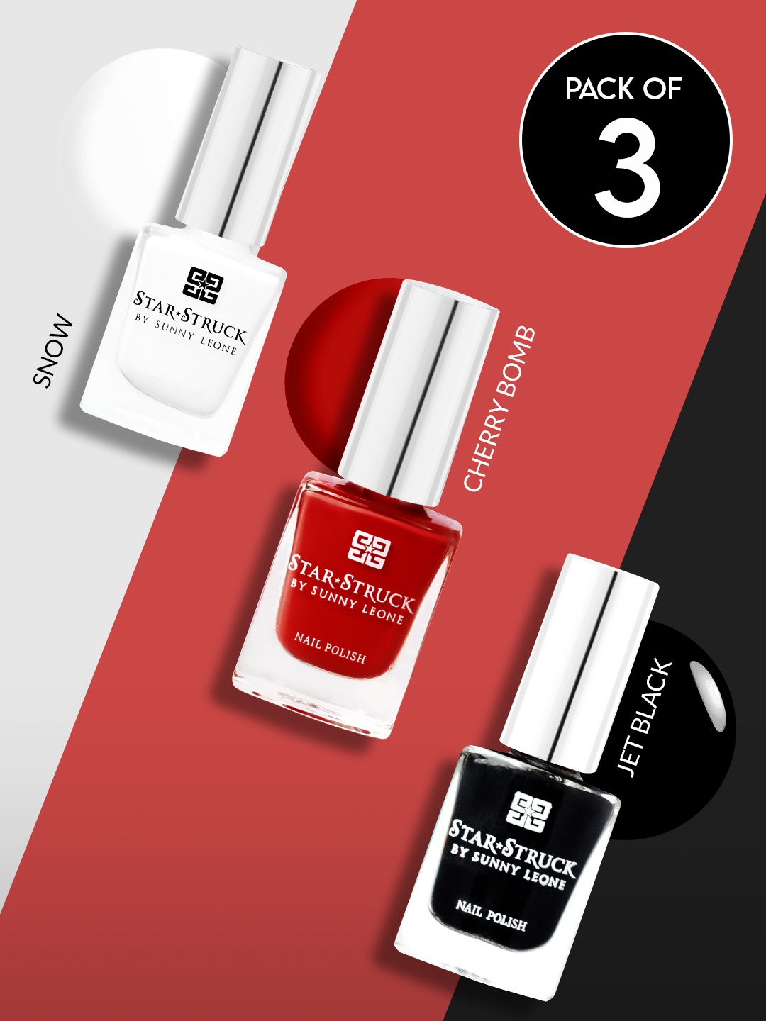 

STARSTRUCK BY SUNNY LEONE Set of 3 The Staples Nail Polish - 8 ml Each, Red