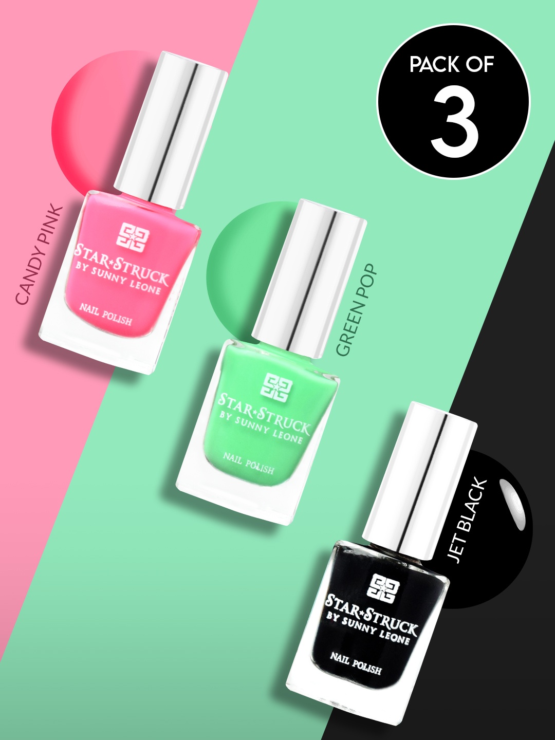 

STARSTRUCK BY SUNNY LEONE Set Of 3 Neon Nights Nail Polish - 8 ml Each, Green