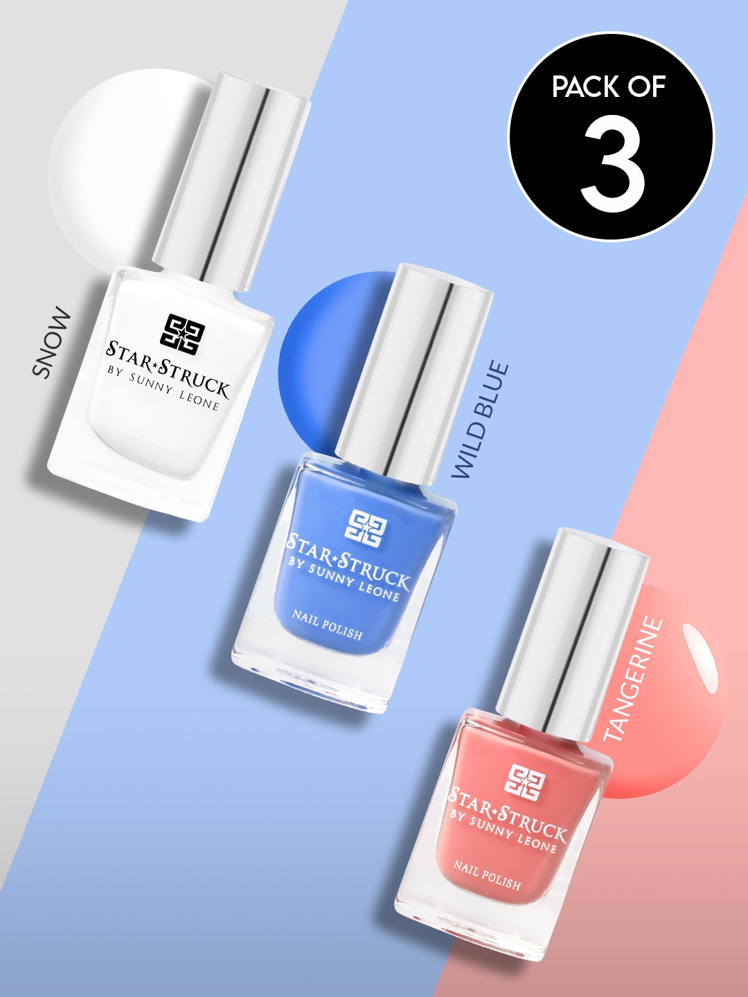 

STARSTRUCK BY SUNNY LEONE Set of 3 Summer Vibin Nail Polish - 8 ml Each, Blue