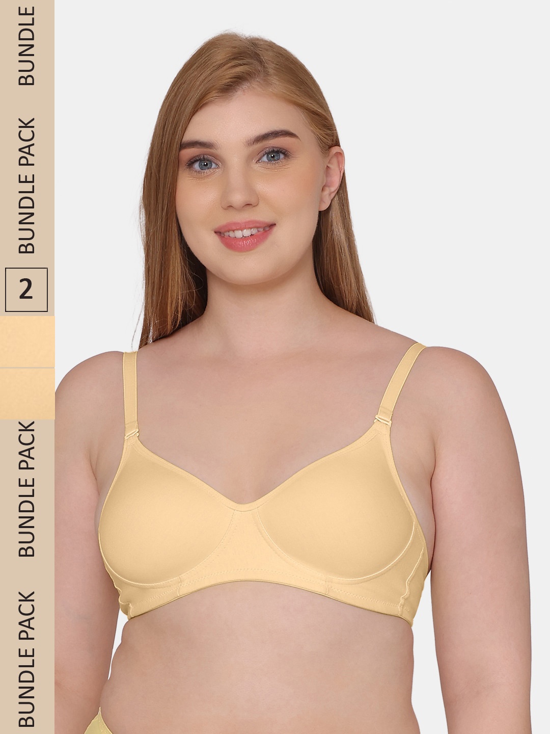 

KOMLI Pack Of 2 Lightly Padded Bra, Beige