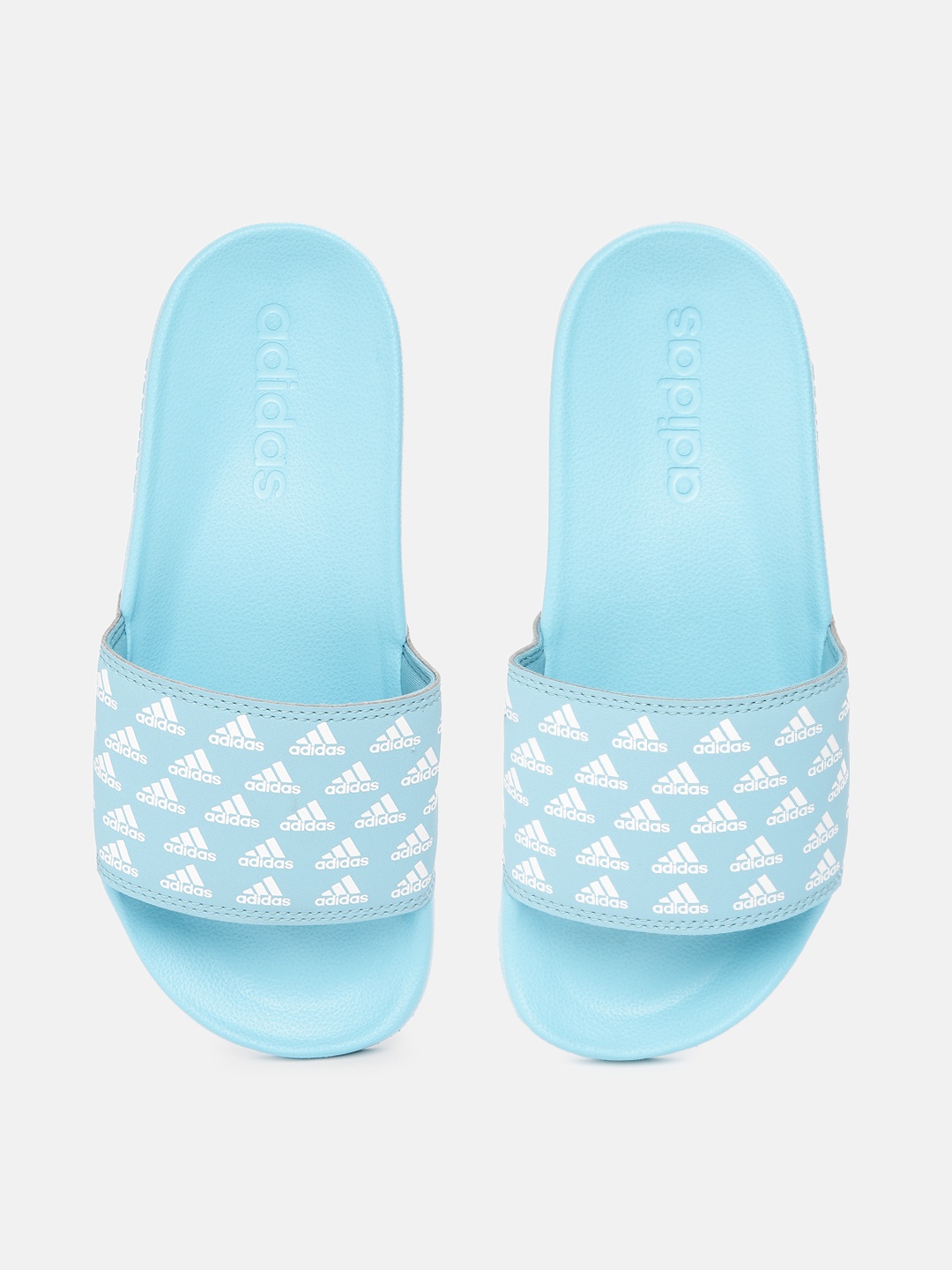 

ADIDAS Women Brand Logo Print Sliders, Blue