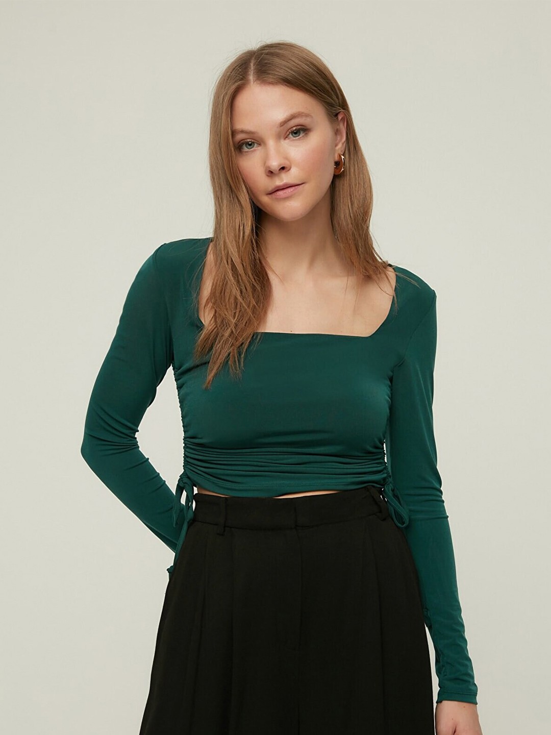 

Trendyol Square Neck Crop Top, Green