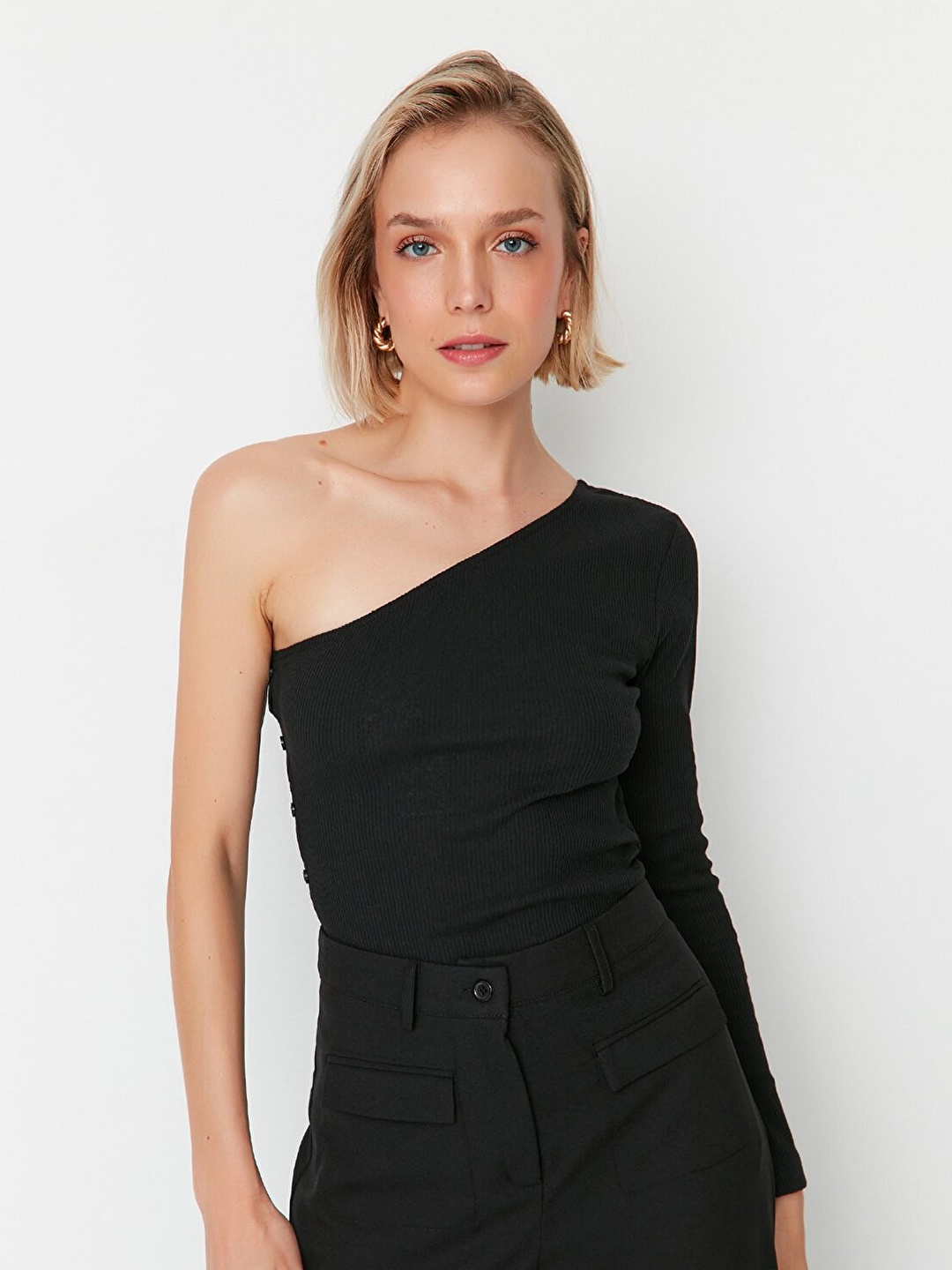 

Trendyol One Shoulder Top, Black