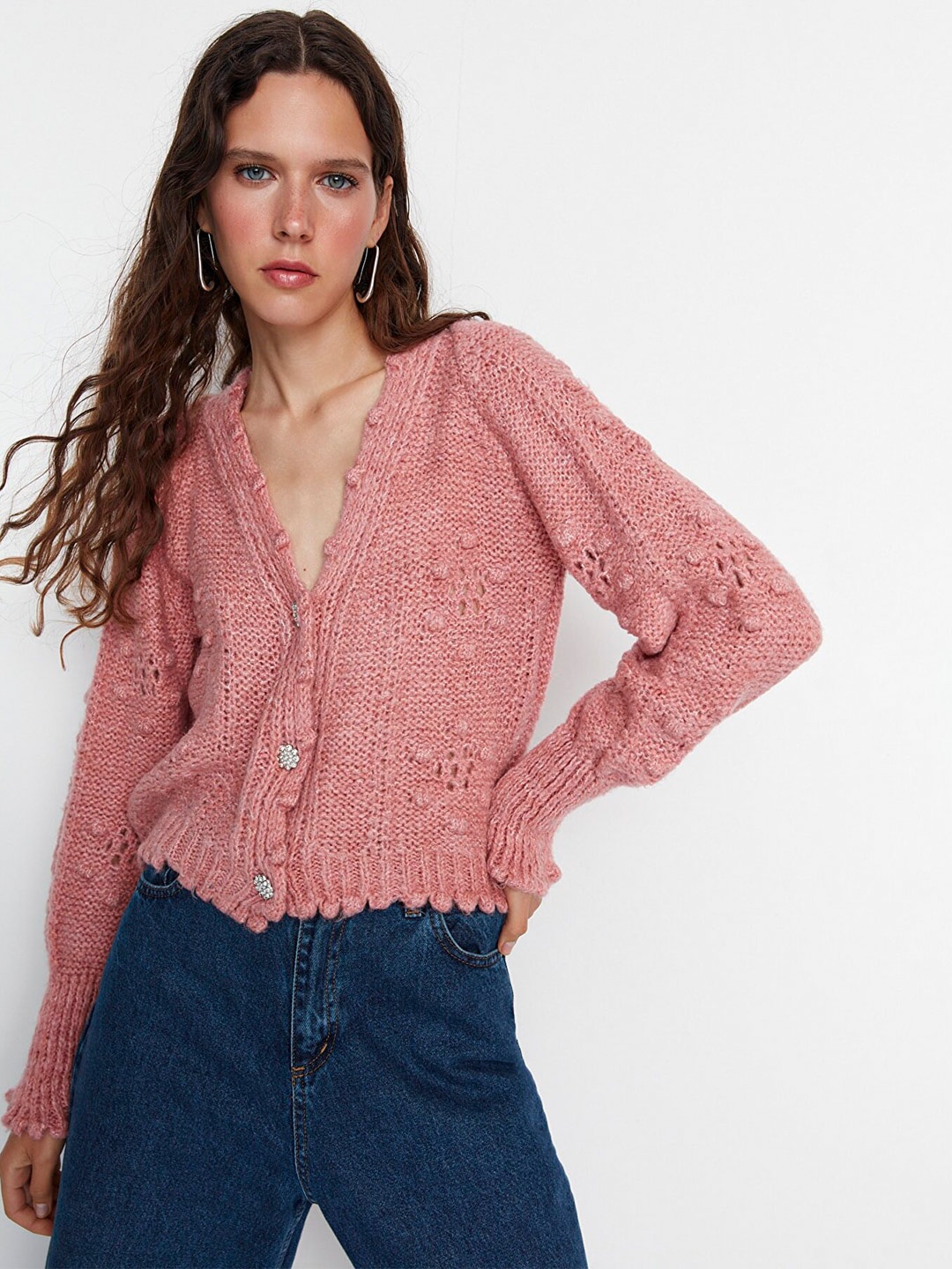 

Trendyol Self Design Shirt Style Top, Pink