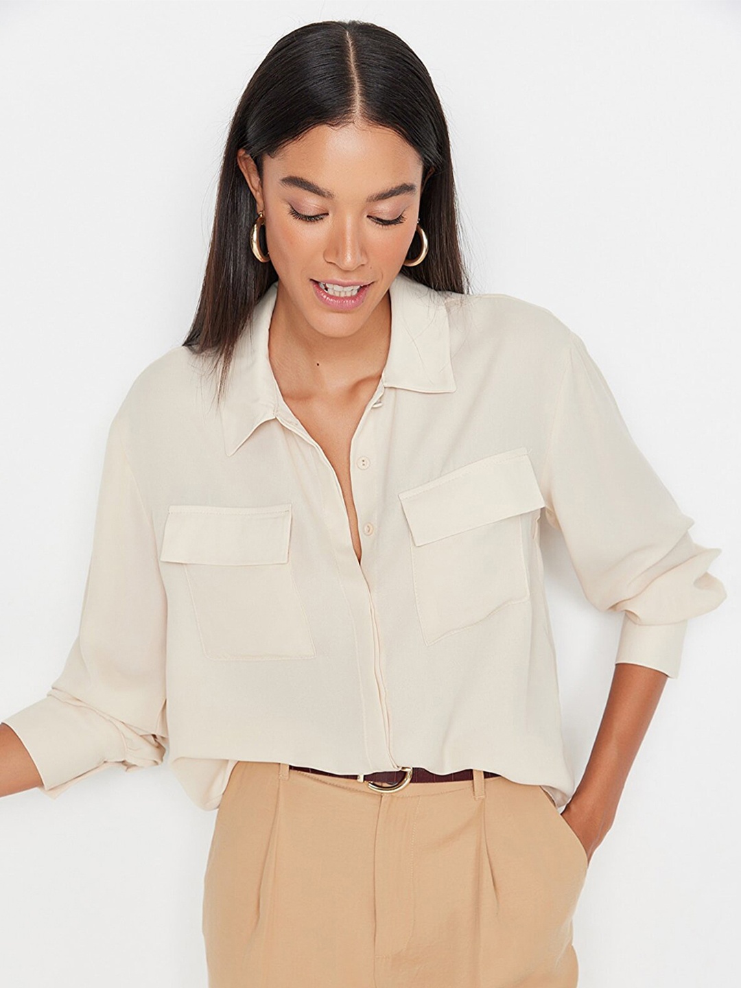 

Trendyol Women Casual Shirt, Beige