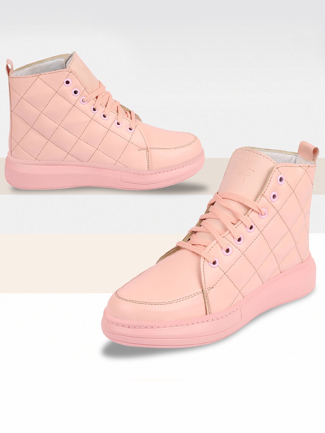 

FAUSTO Women Lightweight Mid Top Sneakers, Pink