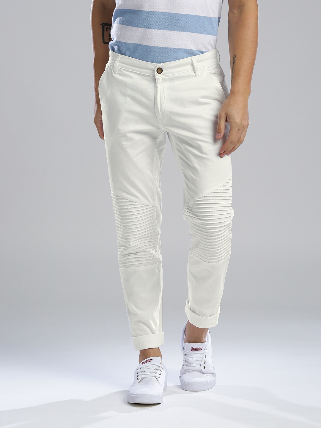 

Hubberholme Men White Slim Fit Solid Chinos