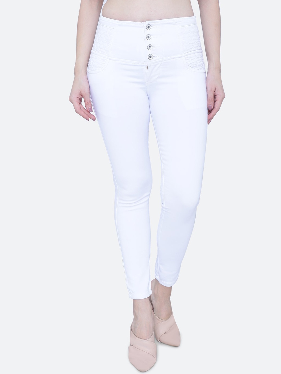 

FCK-3 Women Vegas Skinny Fit High-Rise Stretchable Jeans, White