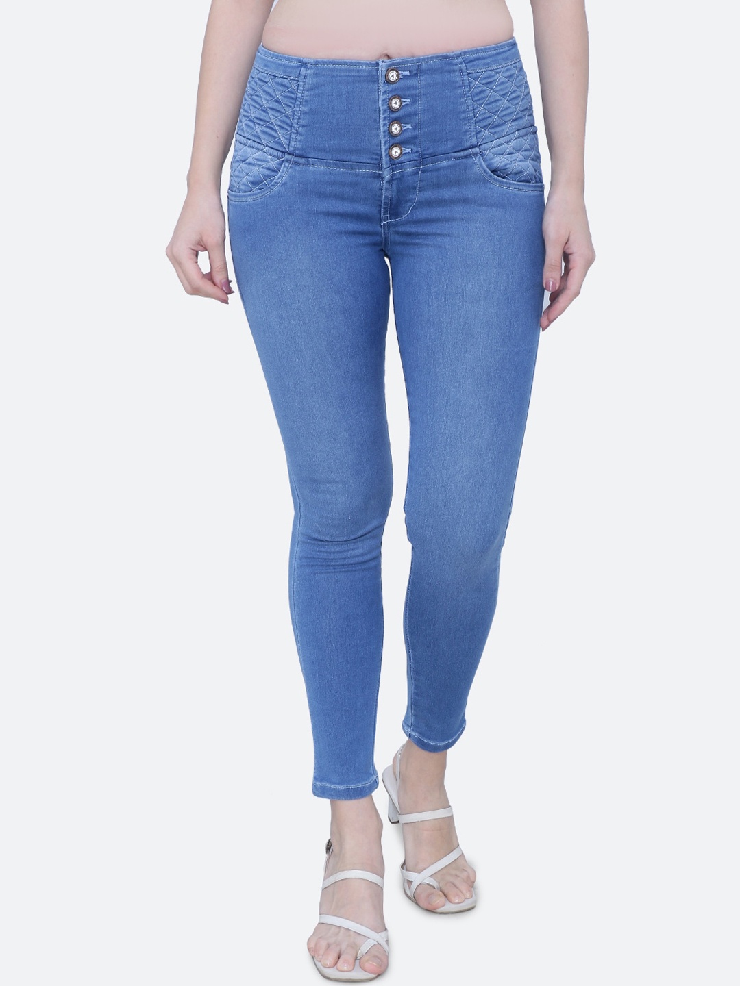 

FCK-3 Women Vegas Skinny Fit High-Rise Stretchable Jeans, Blue