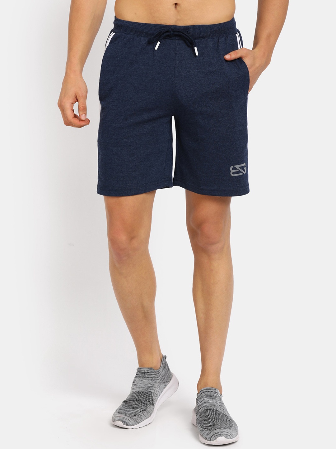 

V-Mart Men Mid Rise Regular Fit Cotton Outdoor Sports Shorts, Blue