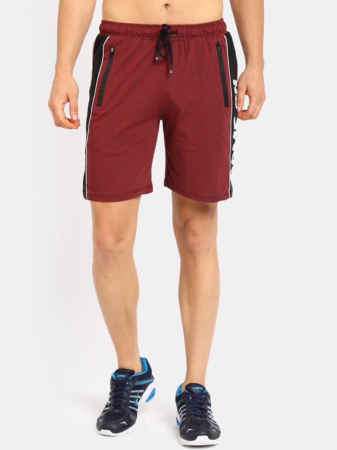 

V-Mart Men Cotton Typography Printed Outdoor Sports Shorts, Maroon