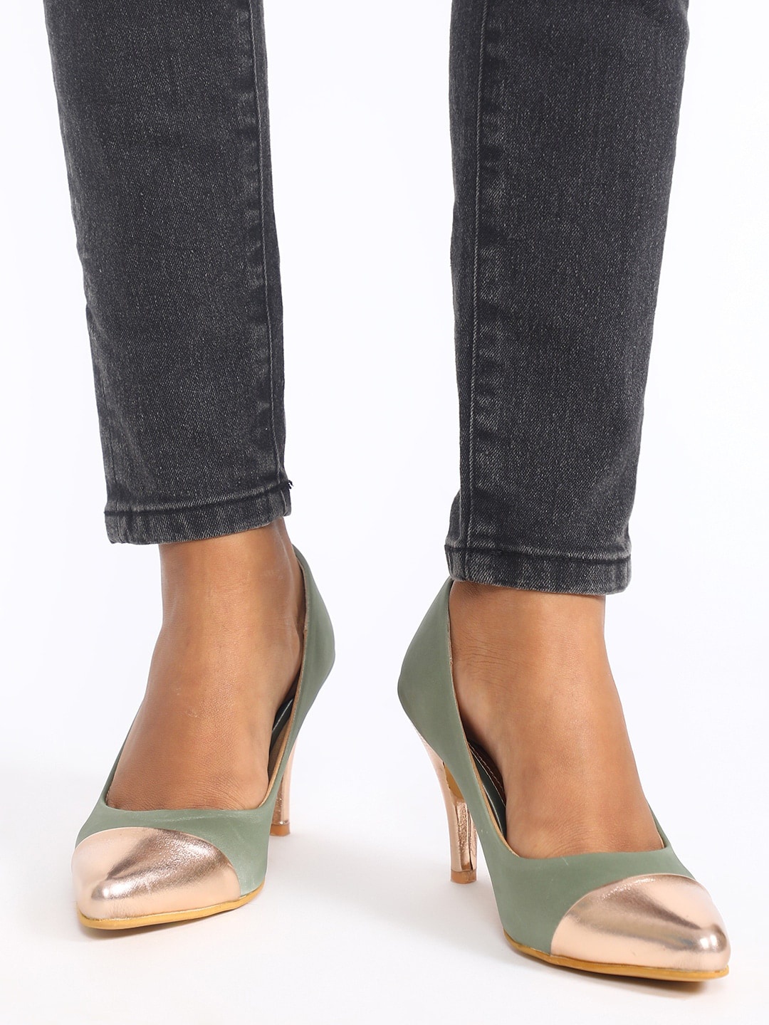 

Myra Colourblocked Party Pumps Heels, Green