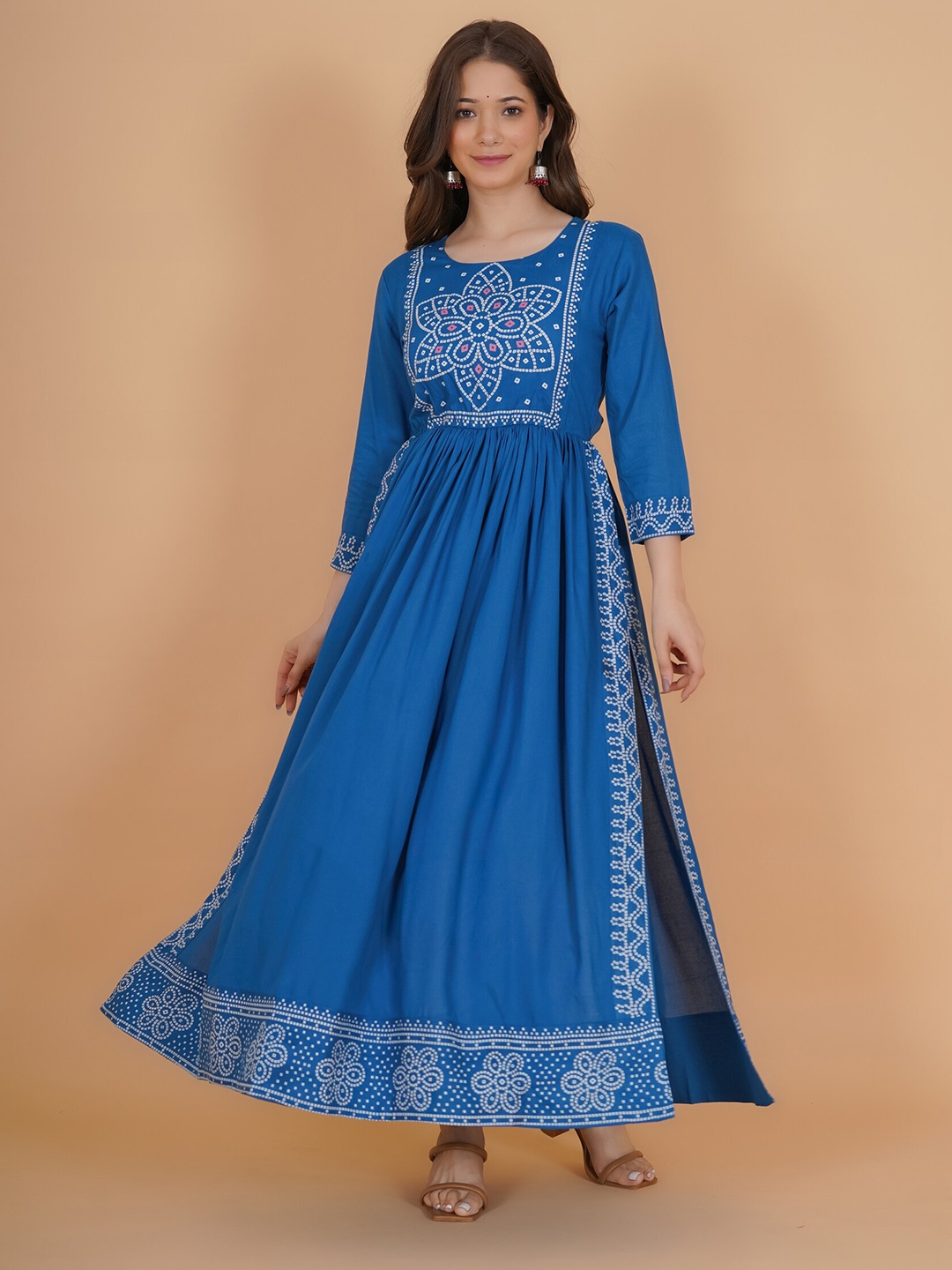 

PURSHOTTAM WALA Ethnic Motifs Maxi Dress, Blue