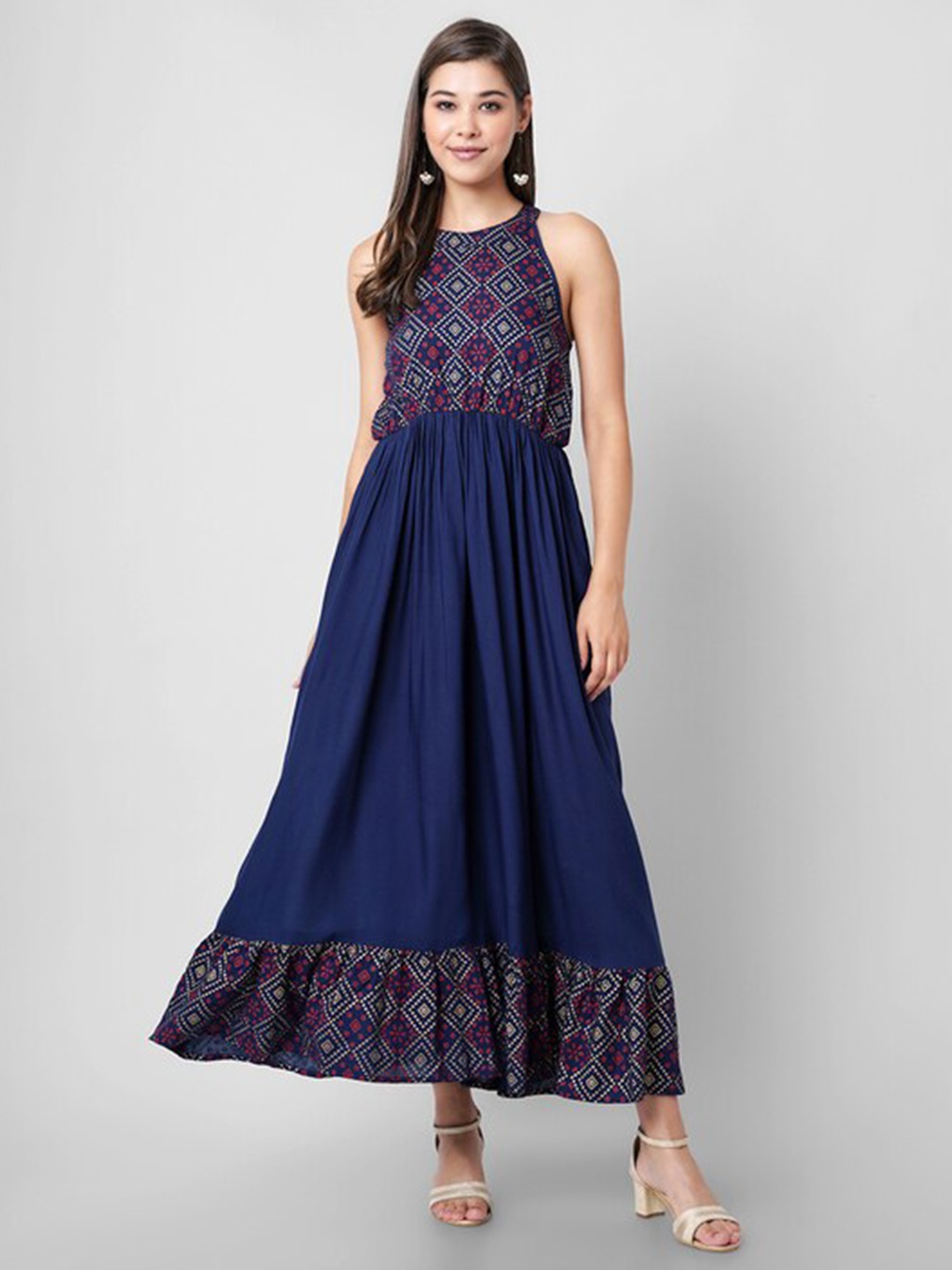 

PURSHOTTAM WALA Ethnic Motifs Maxi Dress, Blue