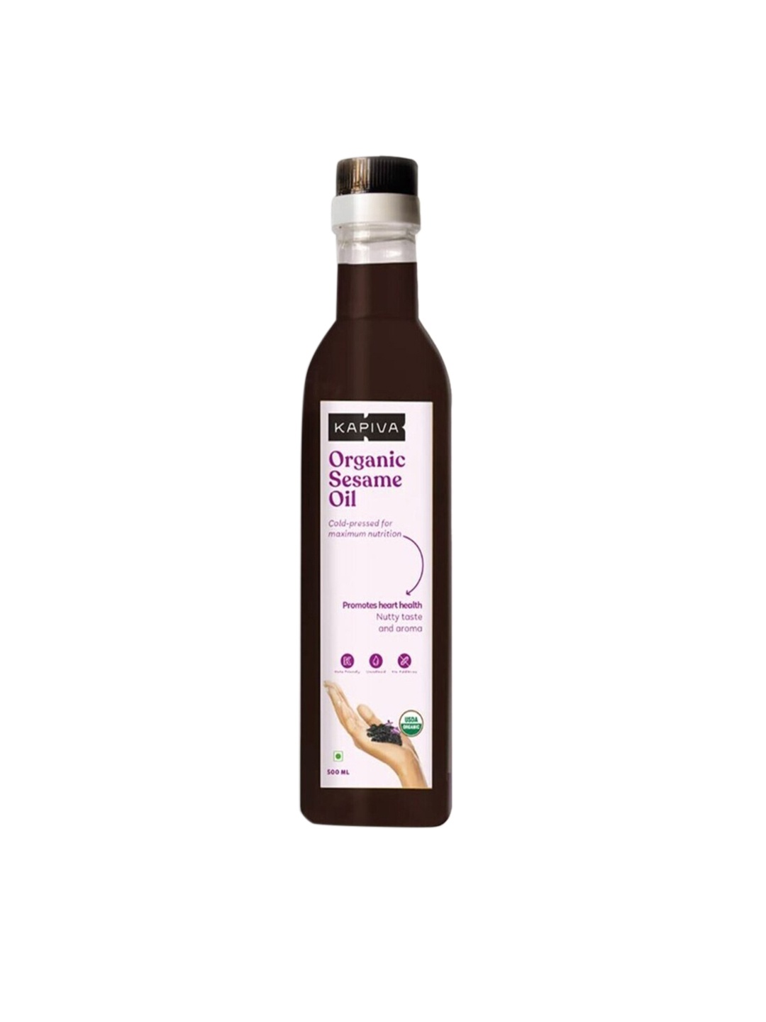 

Kapiva Organic Cold-Pressed Sesame Hair Oil - 500 ml, Black