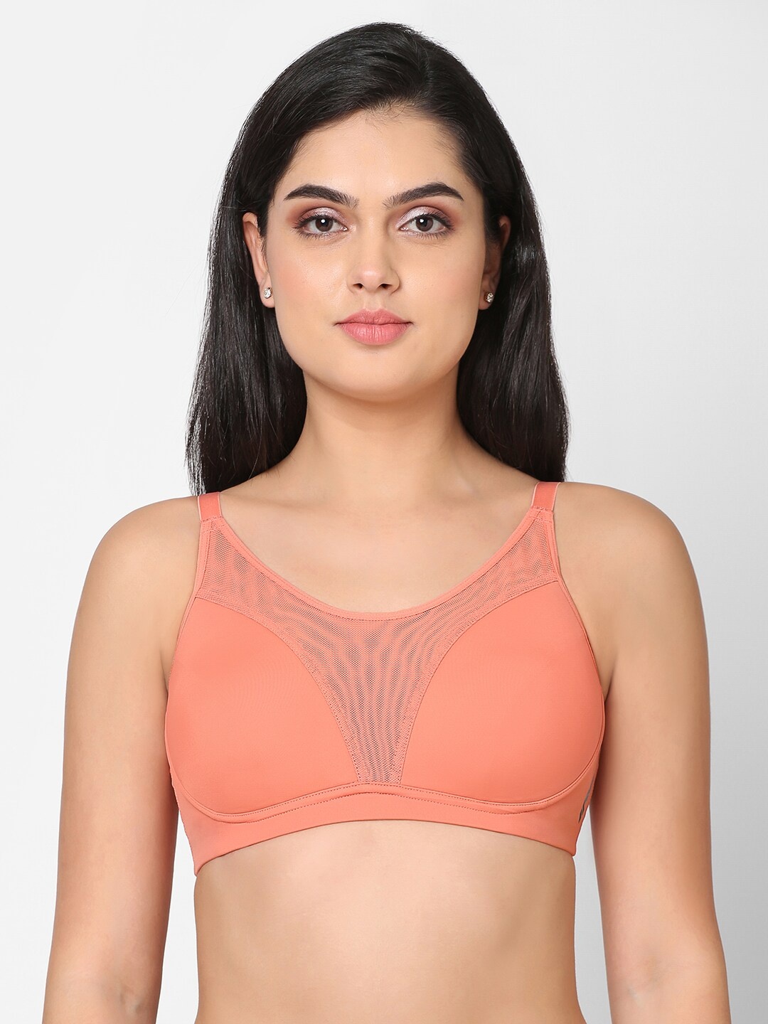 

Wacoal Lightly Padded Non Wired Lace Dry Fit Bra, Orange