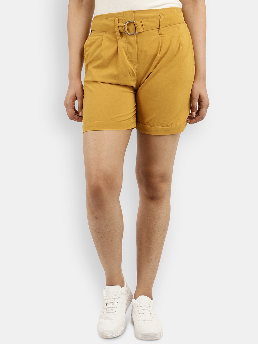 

V-Mart Women Mid Rise Regular Fit Cotton Outdoor Shorts, Mustard