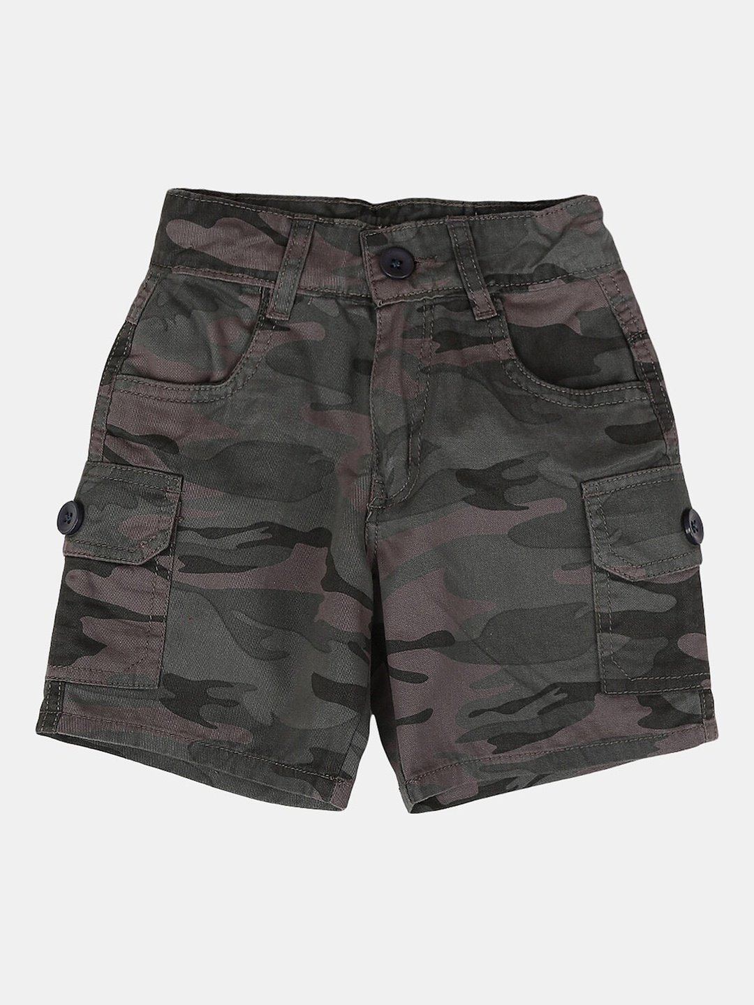 

V-Mart Boys Camouflage Printed Outdoor Cotton Cargo Shorts, Grey