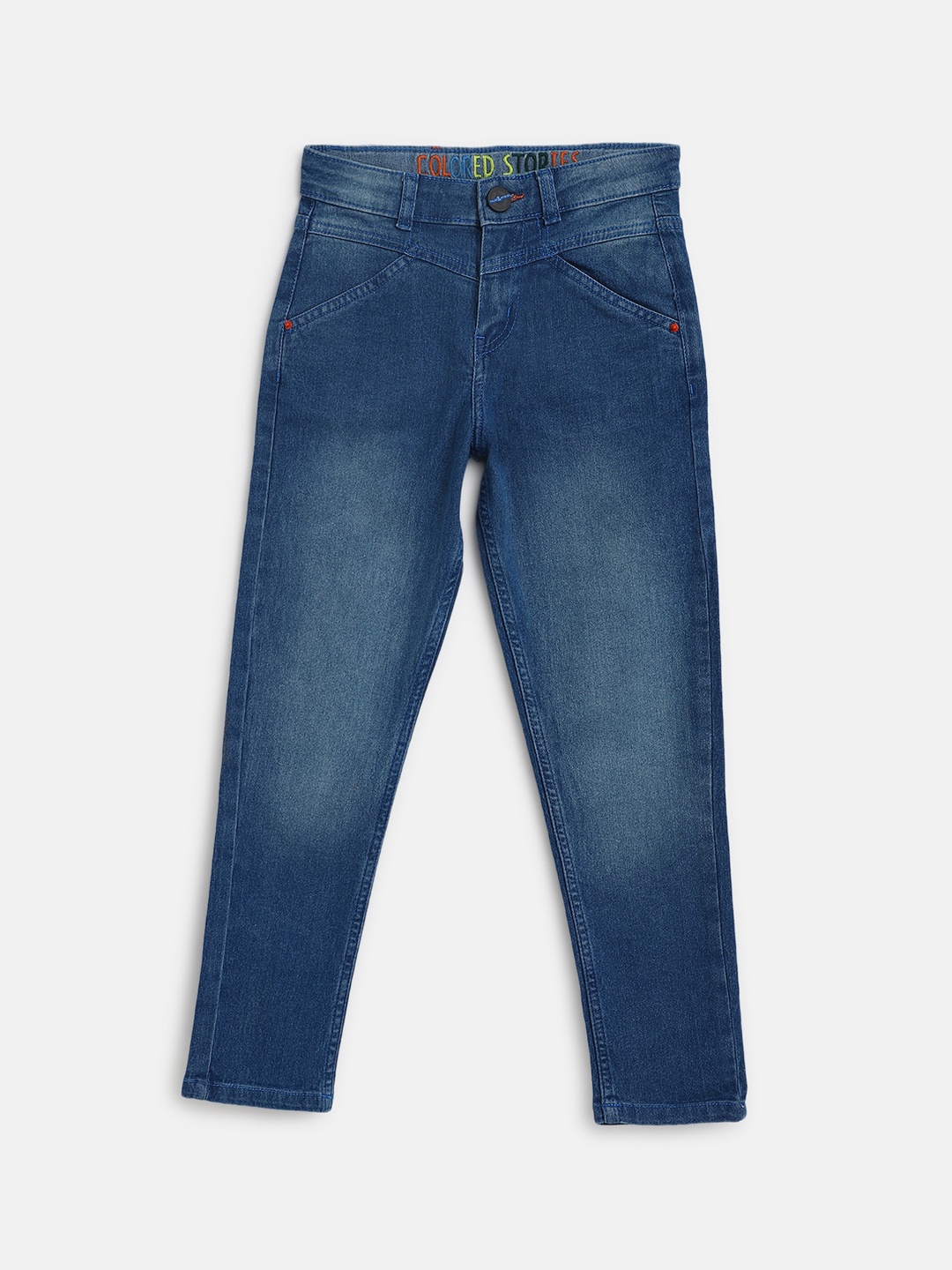 

TALES & STORIES Boys Light Fade Cotton Stretchable Jeans, Blue