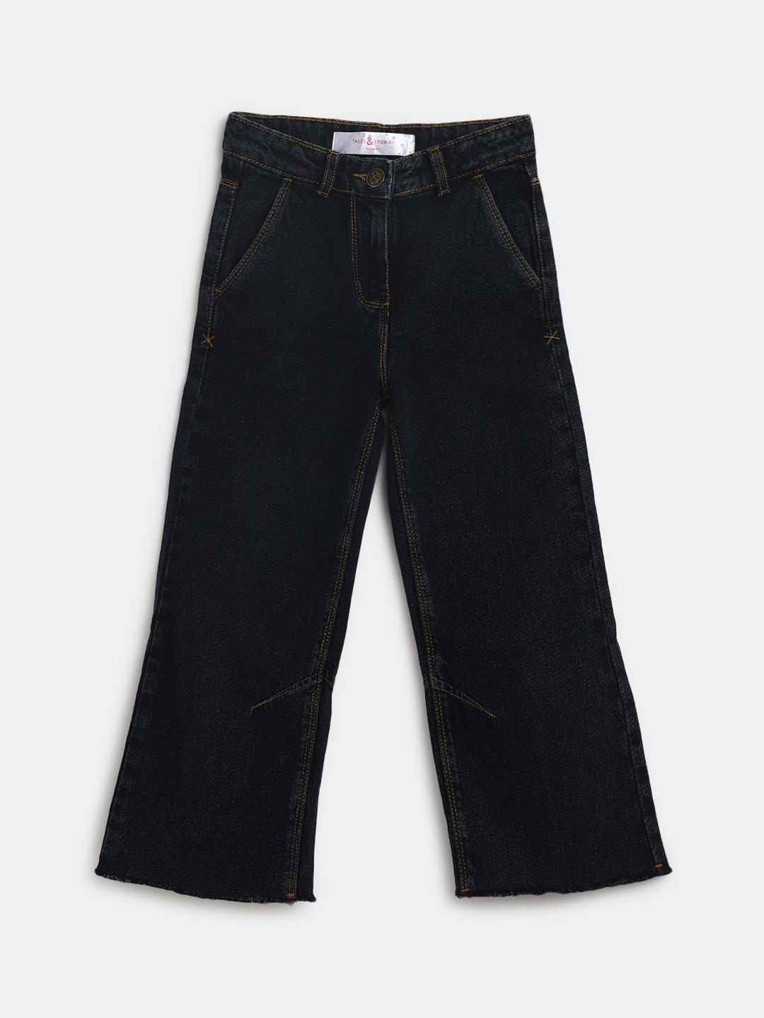 

TALES & STORIES Girls Cotton Flared Jeans, Blue