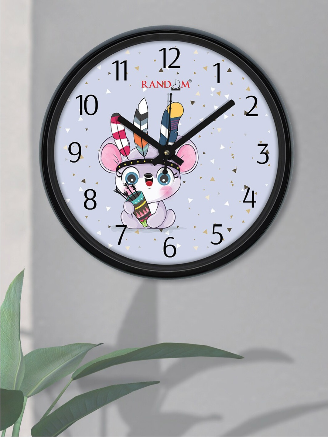 

RANDOM Black & Blue Printed Contemporary Wall Clock