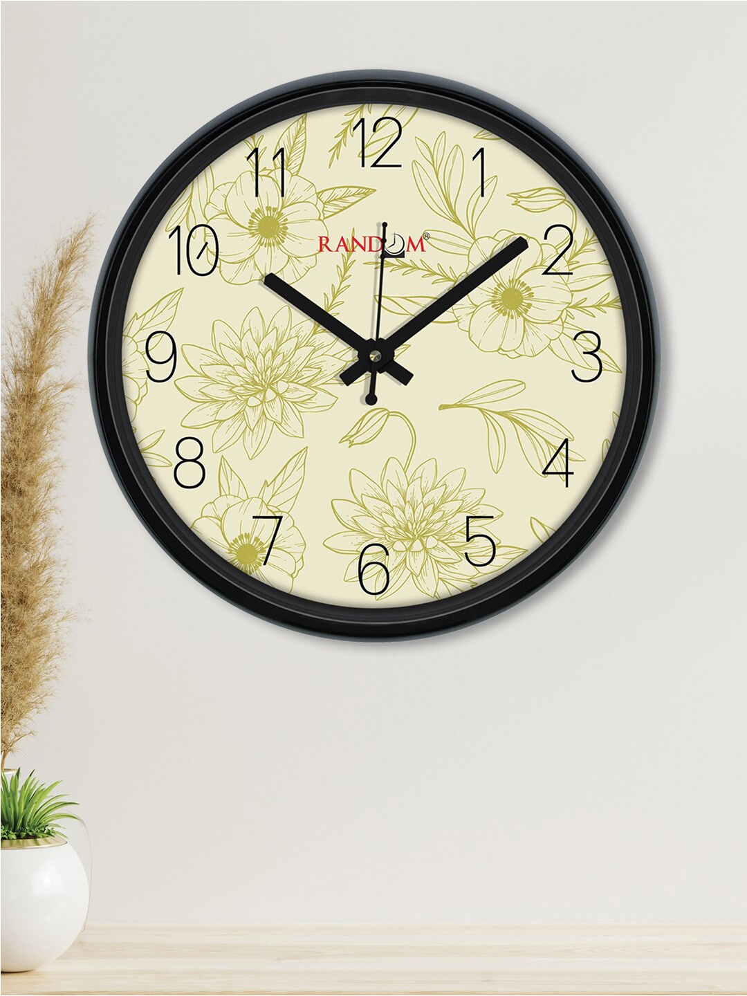 

RANDOM Black & Green Printed Contemporary Wall Clock