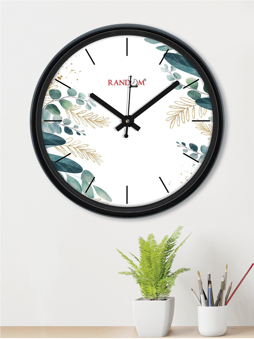 

RANDOM Black Printed Contemporary Wall Clock