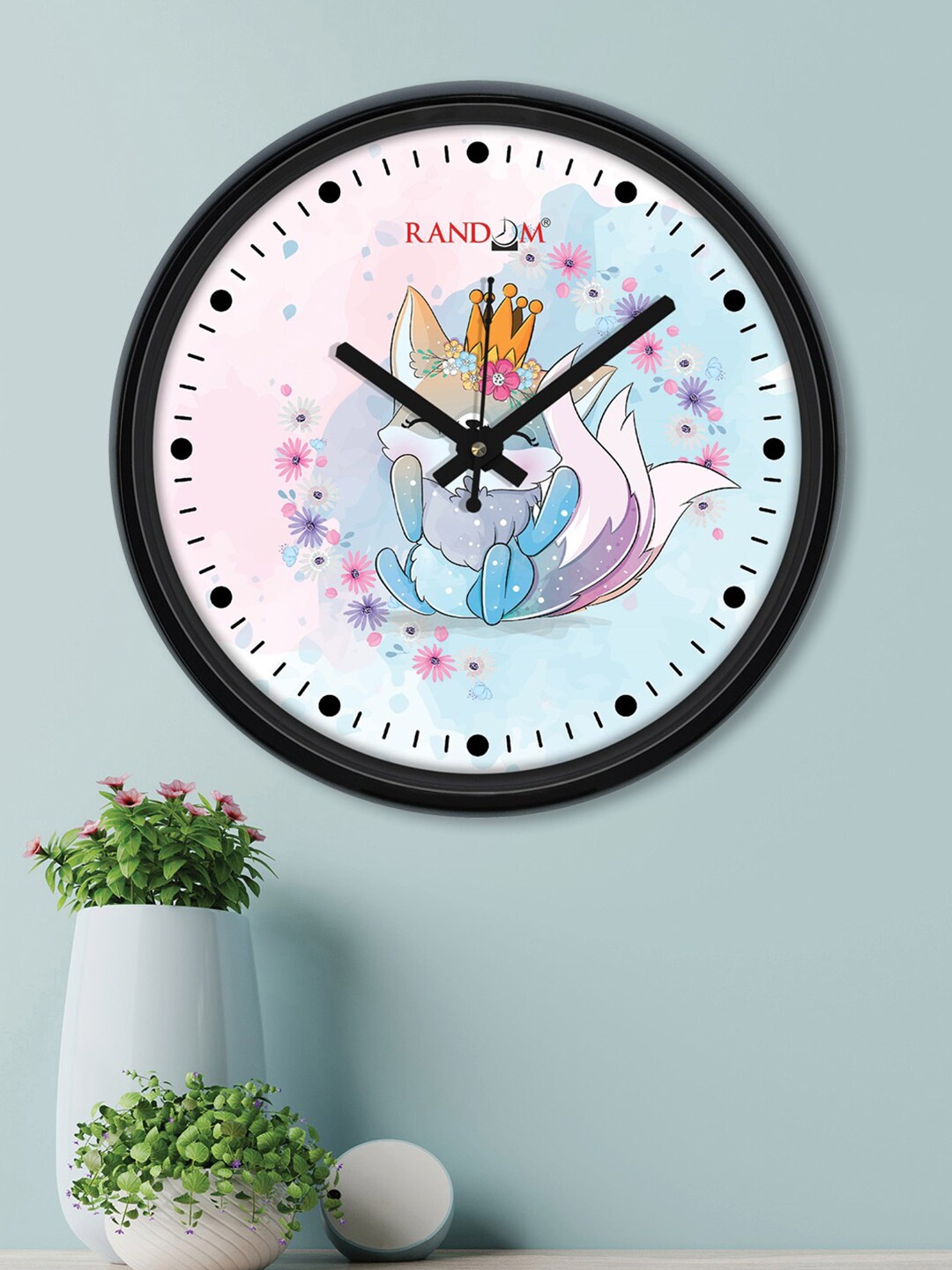 

RANDOM Baby Wolf Pink & Blue Printed Contemporary Wall Clock