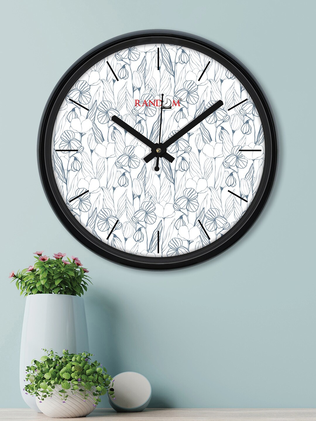 

RANDOM Hand Art White & Grey Printed Contemporary Wall Clock