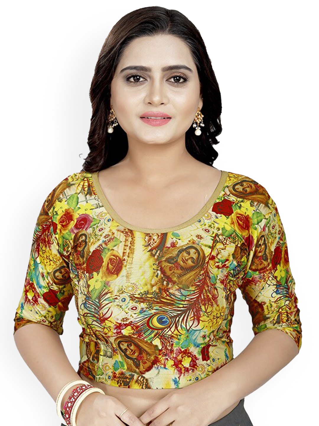 

SERONA FABRICS Women Digital Printed Blouse, Yellow