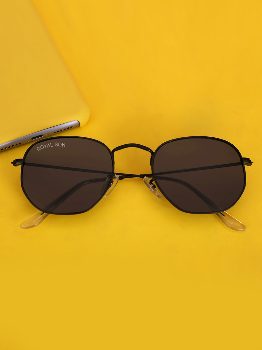 

ROYAL SON Round Sunglasses with Polarised Lens CHI00108-C4-R2, Black